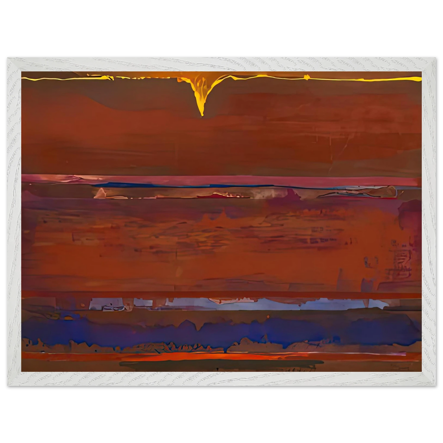 Helen Frankenthaler - Desert Pulse, 1991- Wall Art - 30x40 cm / 12x16 inches - Premium Wooden Framed Poster With Fine Art Paper - White frame