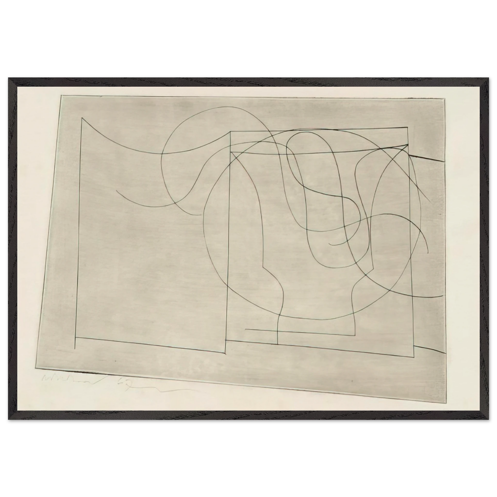 Aegean - 1967 - Ben Nicholson Framed Art Print – Black Wooden Frame - Default Title - -Framed Art Print