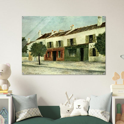 BISTROS IN A SUBURB - Maurice Utrillo Acrylic Print - 70x100 cm / 28x40″ inches | Maurice Utrillo Wall Art | Maurice Utrillo Prints