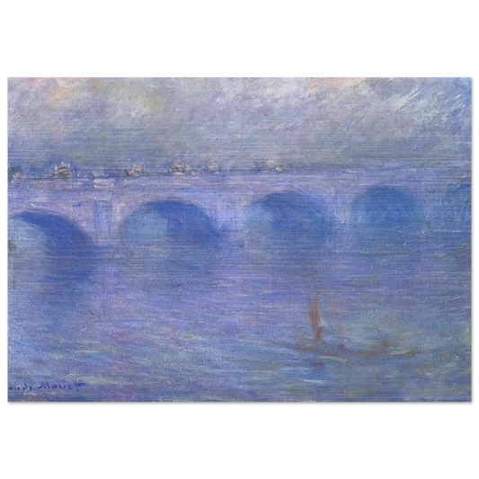 Waterloo Bridge in the Fog - claude monet Brushed Aluminum Print - 70x100 cm / 28x40 inches | claude monet Aluminum Print | claude monet Prints