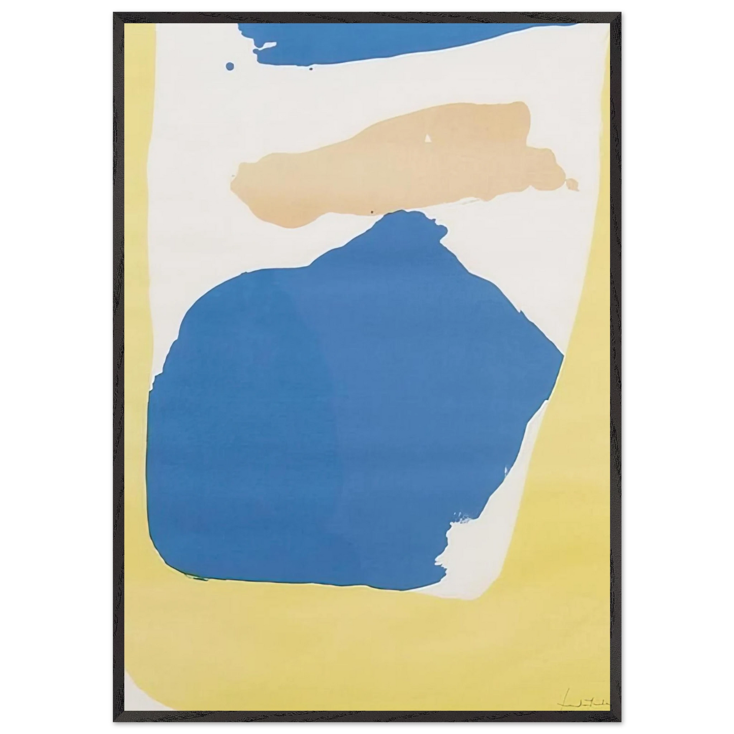 Helen Frankenthaler - Frankenthaler Preview - 1965 Wall art - 28x43  cm / XL (11x17 Inches) - Premium Wooden Framed Poster With Fine Art Paper - White frame