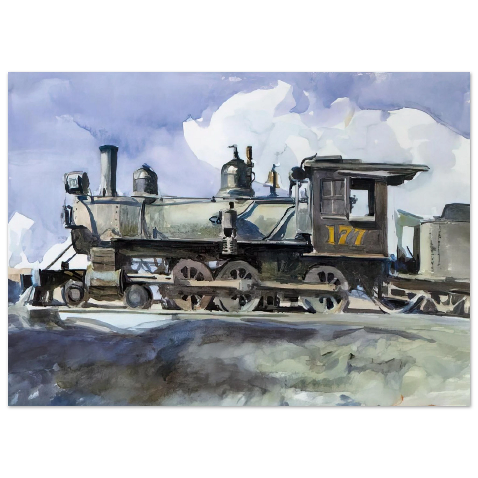Edward Hopper - D. and R. G. Locomotive Fine Art Poster - 40x60 cm / 16x24 inches