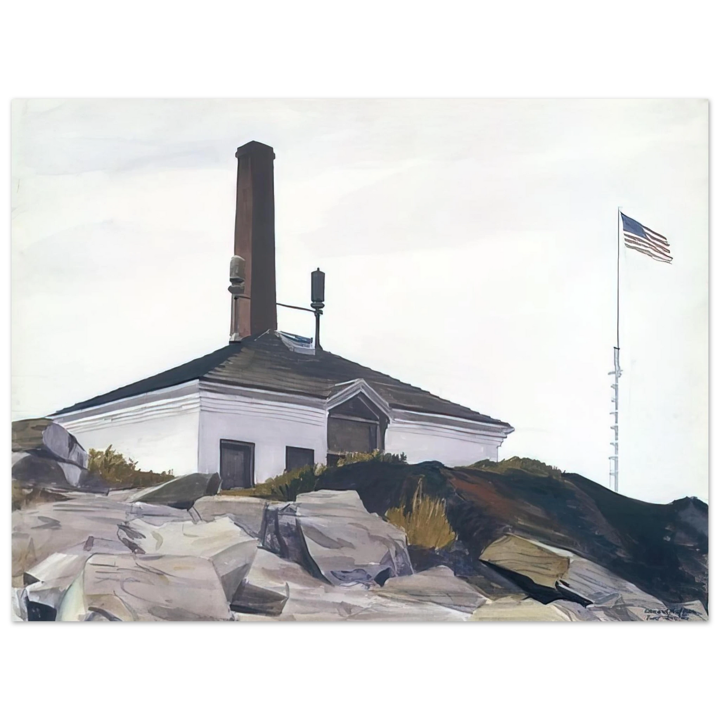 Edward Hopper - House of the Foghorn, I Fine Art Poster - 13x18 cm / 5x7 inches