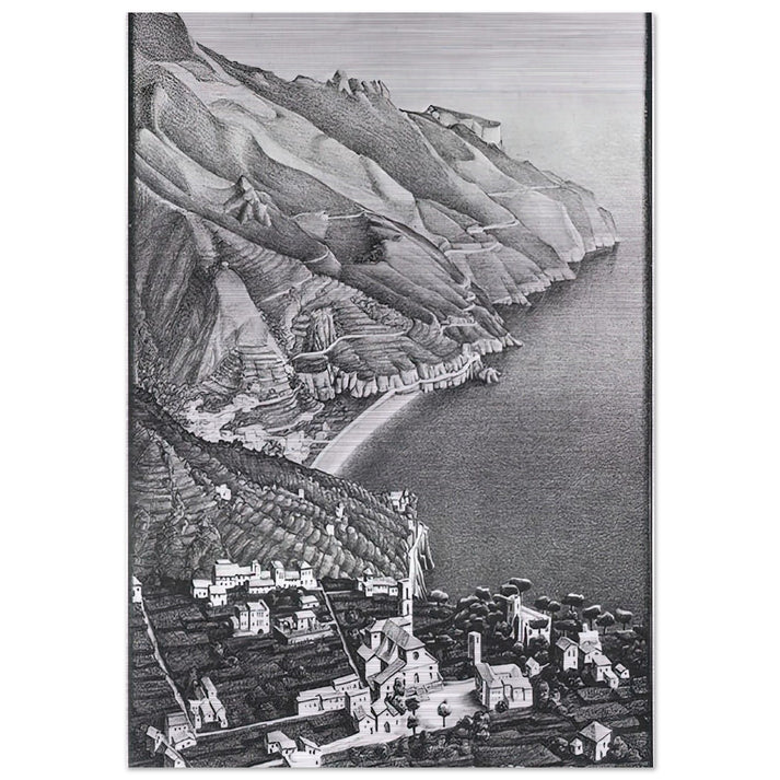 RAVELLO AND THE COAST OF AMALFI - MC Escher Brushed Aluminum Print - 70x100 cm / 28x40 inches | MC Escher Aluminum Print | MC Escher Prints
