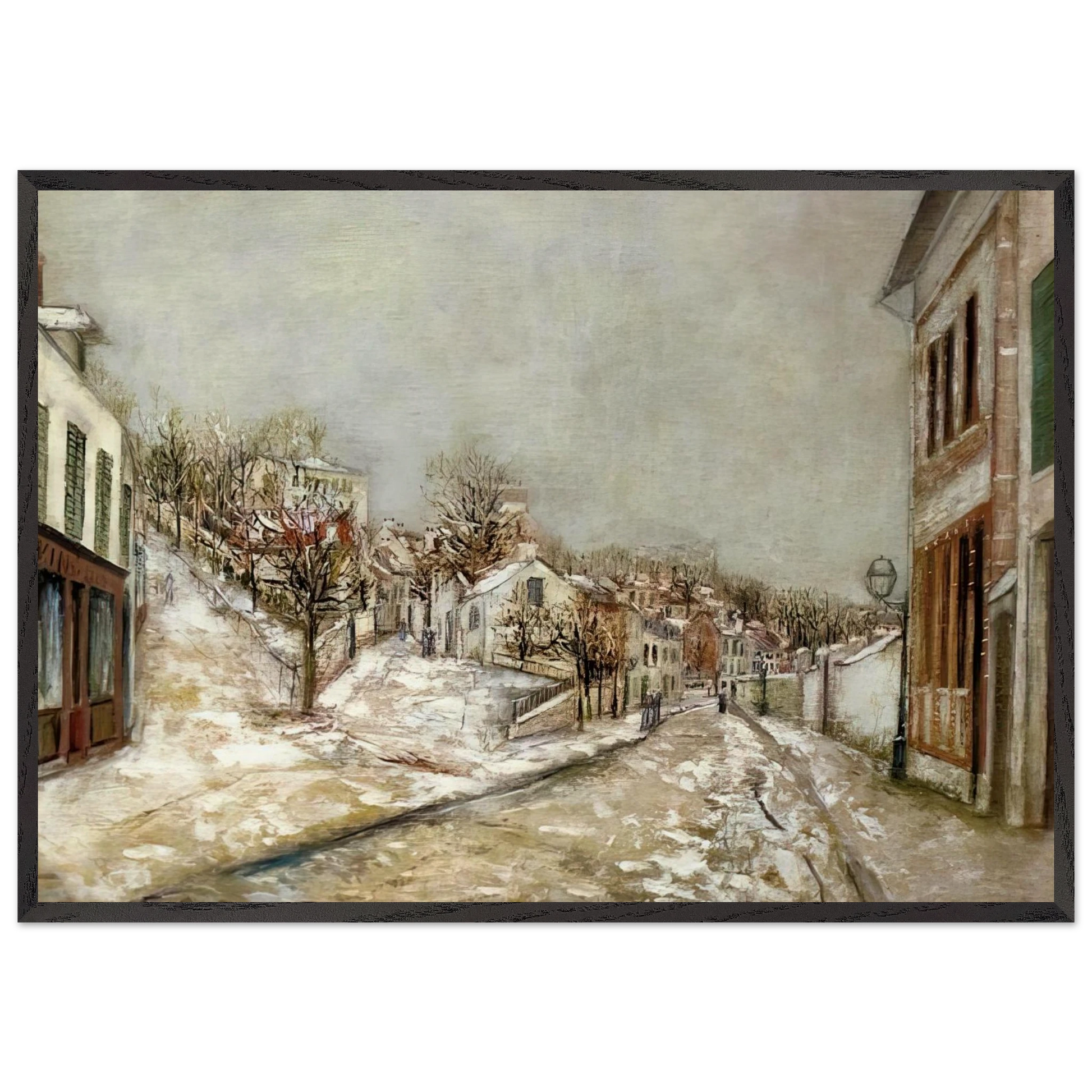 VIEW OF PONTOISE - Maurice Utrillo Framed Art Print – Black Wooden Frame - Default Title - -Framed Art Print