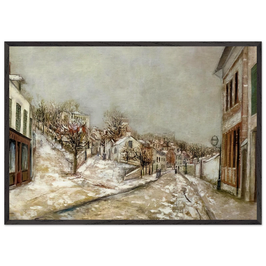 VIEW OF PONTOISE - Maurice Utrillo Framed Art Print – Black Wooden Frame - Default Title - -Framed Art Print