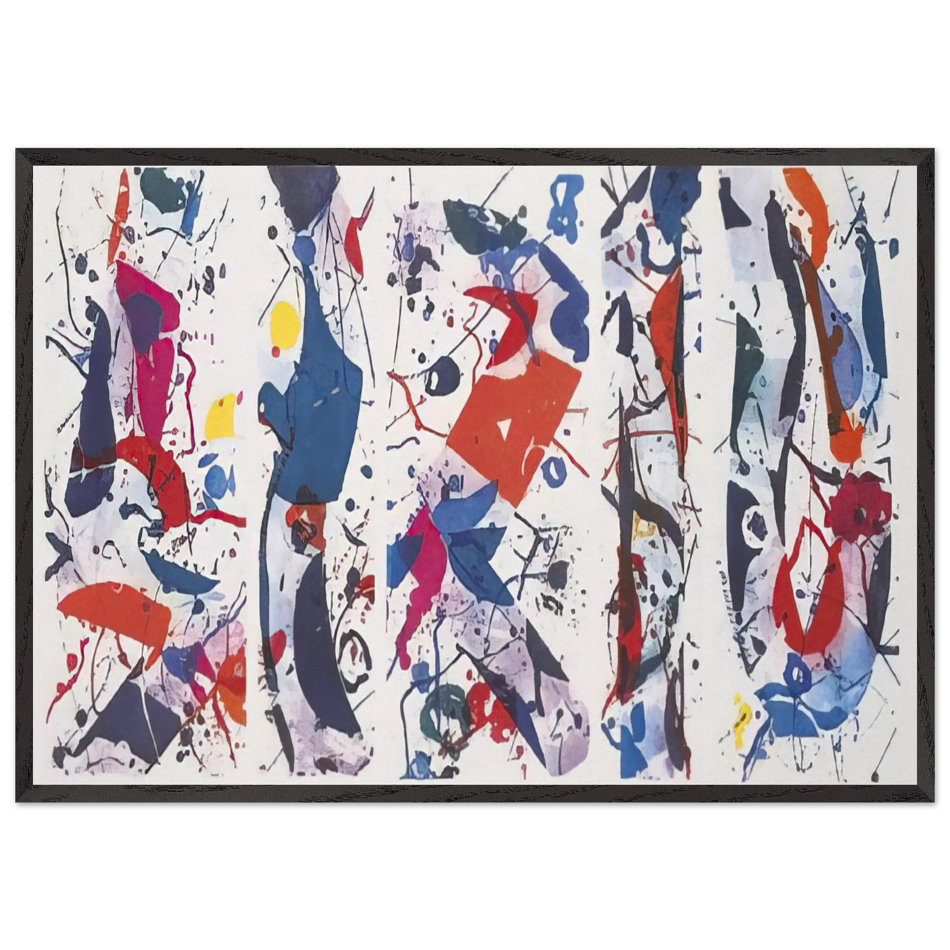 The Five Continents - Sam Francis Framed Art Print – Black Wooden Frame - Default Title - -Framed Art Print