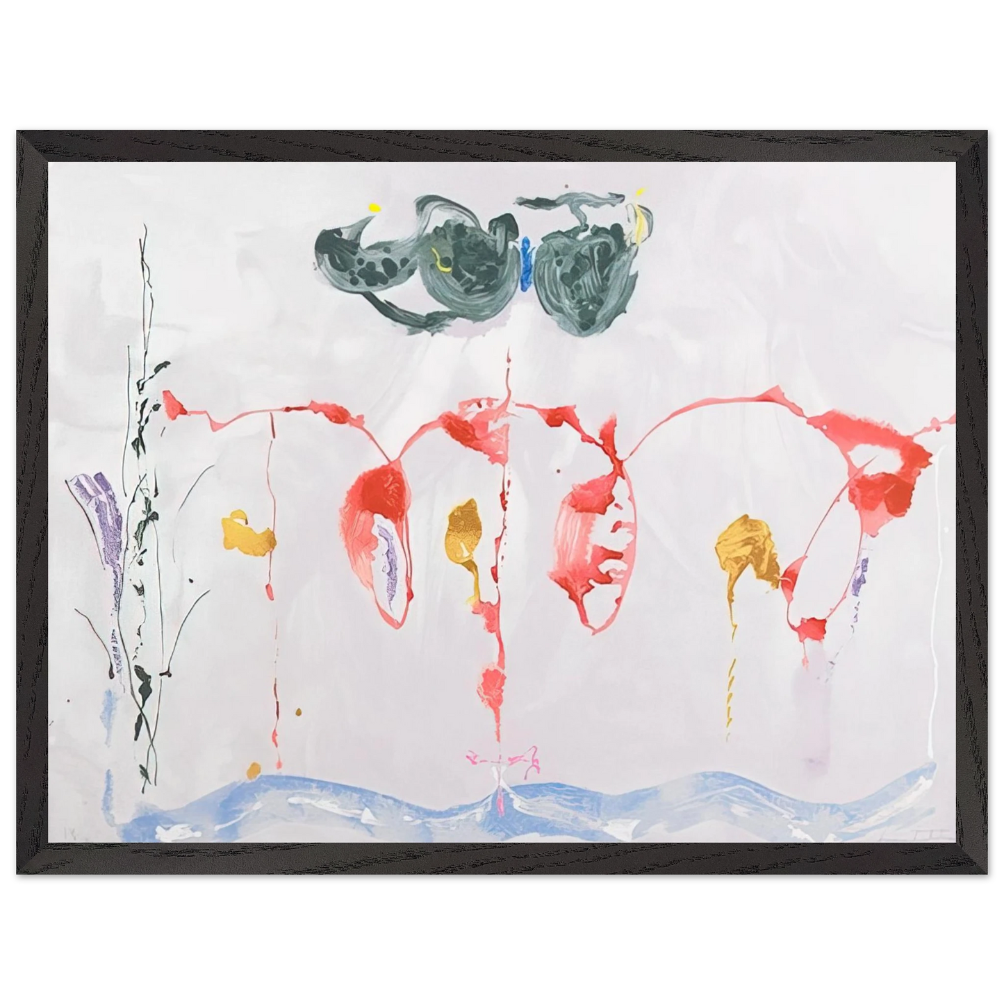 Helen Frankenthaler - Aerie - 2009 Wall art - A1 (59.4 x 84.1  cm) - Premium Wooden Framed Poster With Fine Art Paper - Black frame