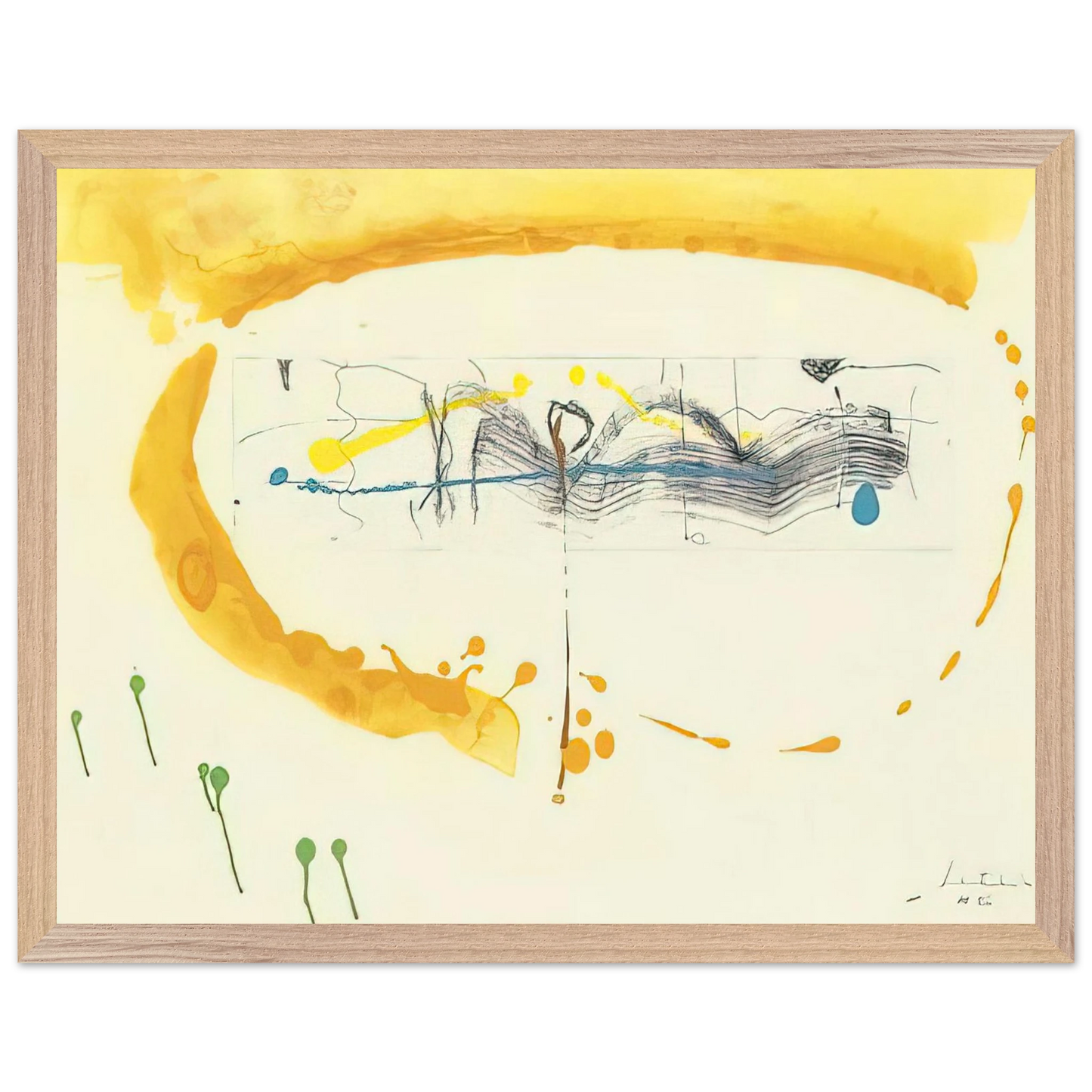 Helen Frankenthaler - Making Music - 2000 Wall art - A1 (59.4 x 84.1  cm) - Premium Wooden Framed Poster With Fine Art Paper - Black frame