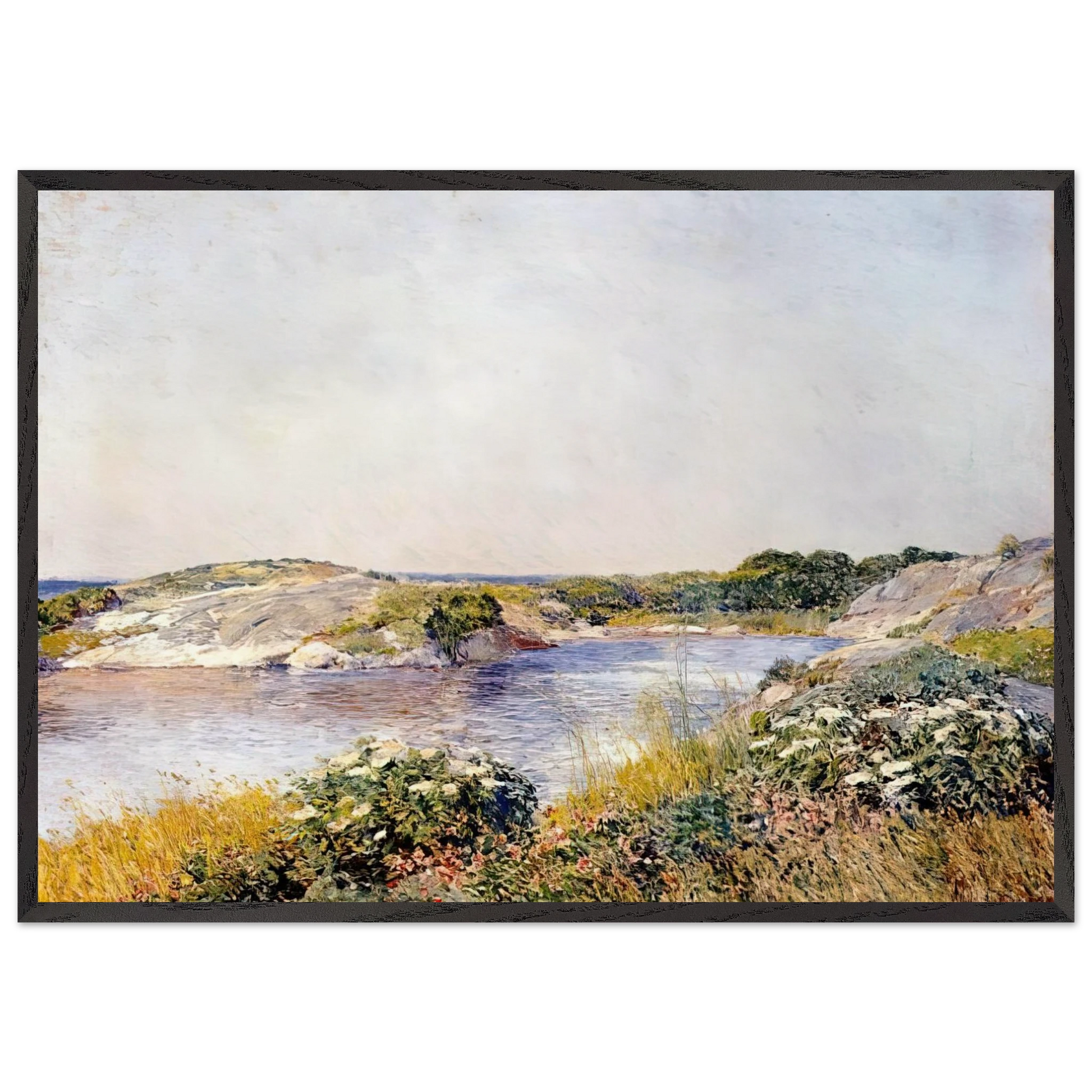 The Little Pond Appledore - Childe Hassam 70x100 cm / 28x40 inches Framed Art Print – Black Wooden Frame
