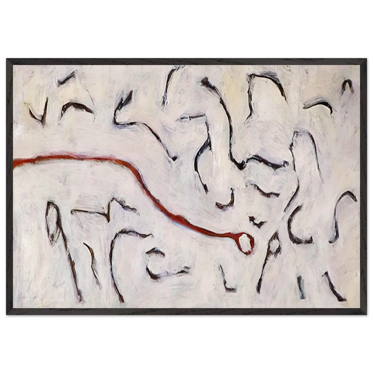 Red Line - 1952 - Gene Davis Framed Art Print – Black Wooden Frame - Default Title - -Framed Art Print