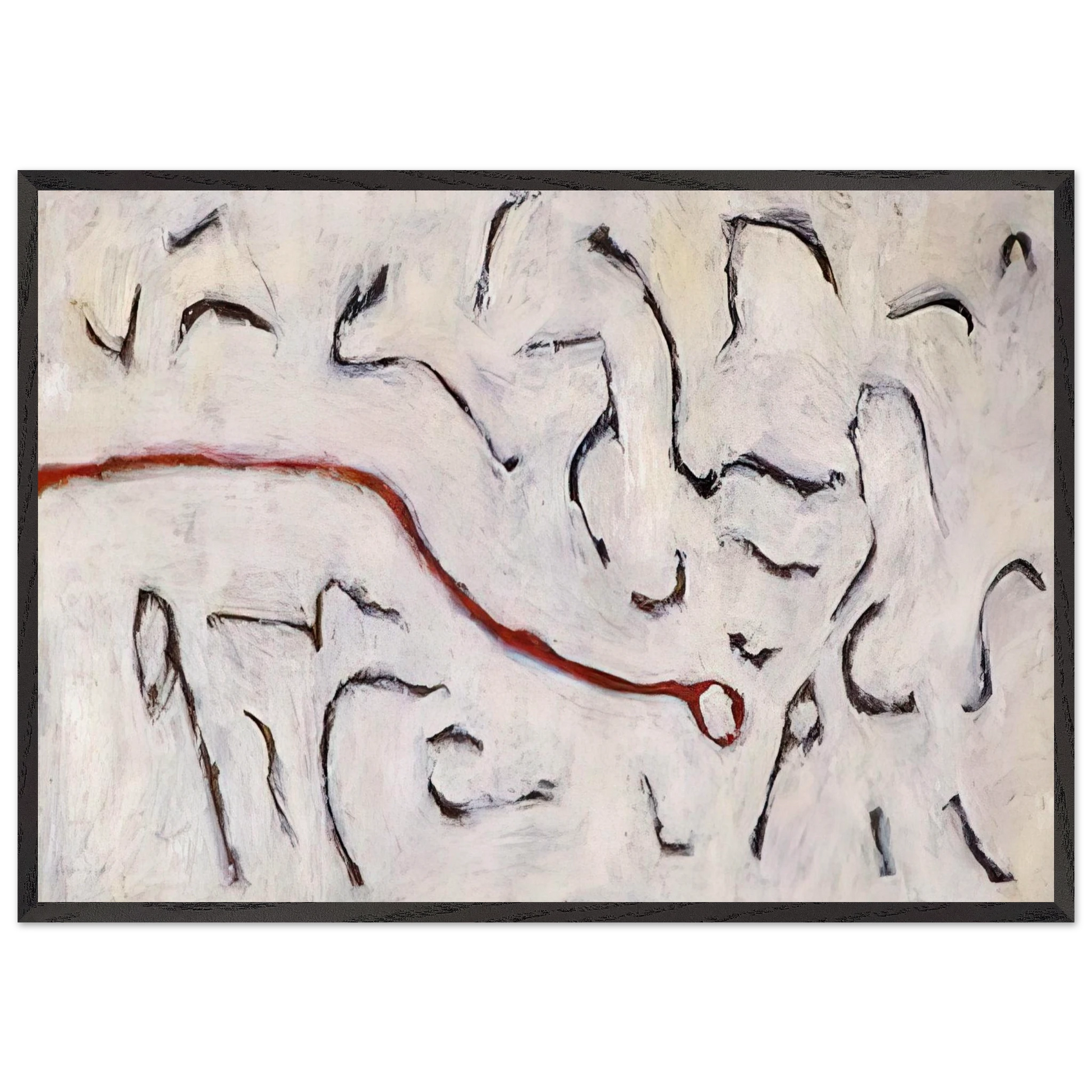 Red Line - 1952 - Gene Davis Framed Art Print – Black Wooden Frame - Default Title - -Framed Art Print