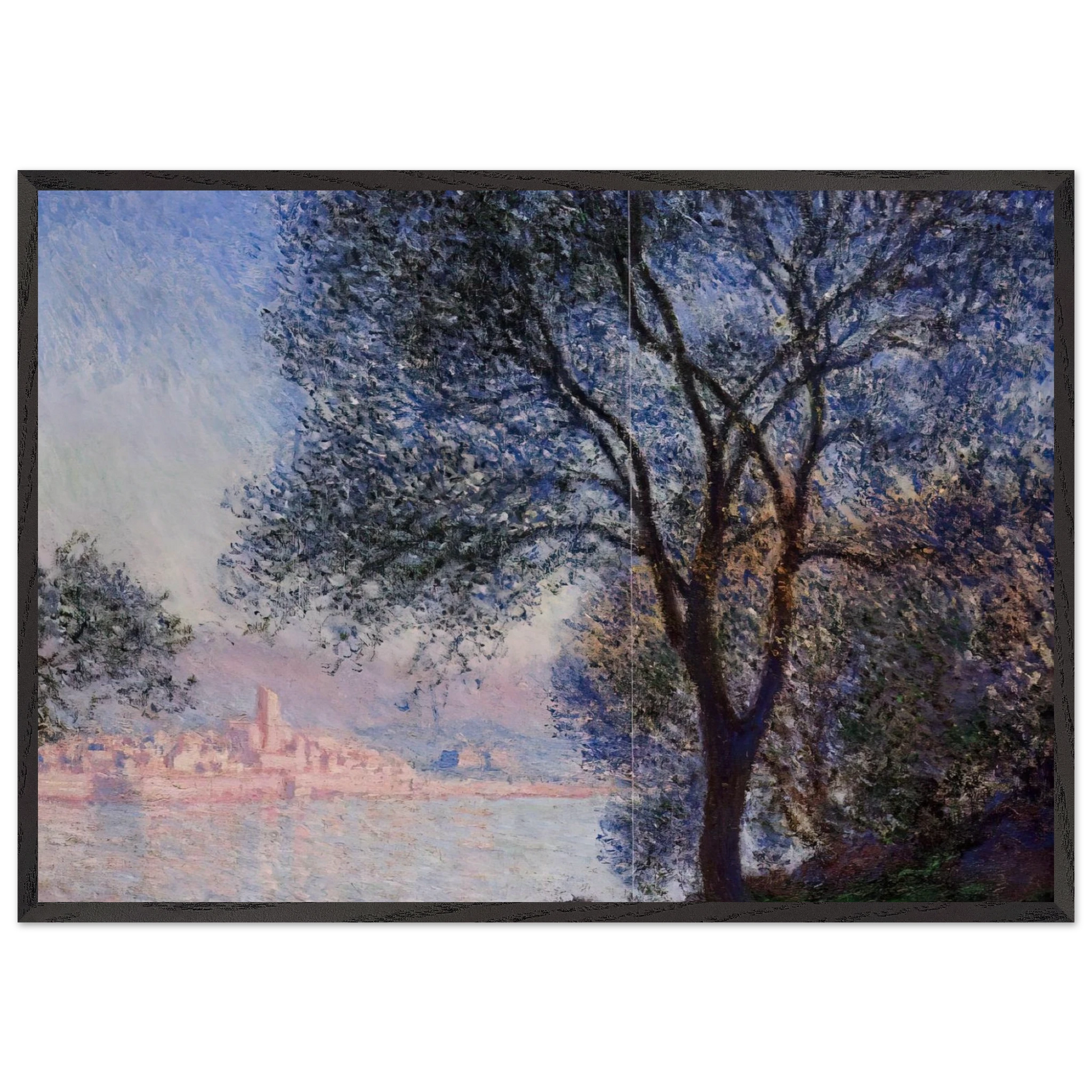 Antibes Seen from the Salis Gardens 02 - claude monet Framed Art Print – Black Wooden Frame - Default Title - -Framed Art Print