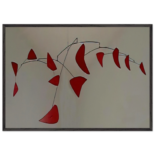 RED MOBILE 1956 - Alexander Calder Framed Art Print – Black Wooden Frame - Default Title - -Framed Art Print