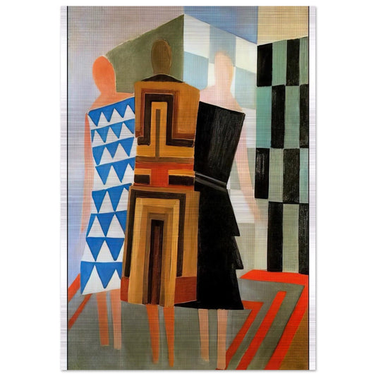 THREE WOMEN DRESSED SIMULTANEOUSLY - Sonia Delaunay Brushed Aluminum Print - 70x100 cm / 28x40 inches | Sonia Delaunay Aluminum Print | Sonia Delaunay Prints
