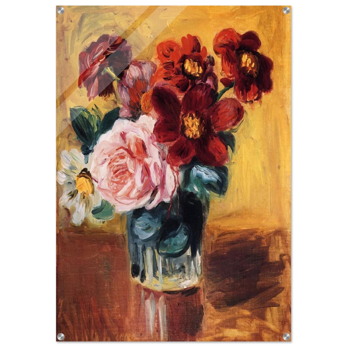 Flowers in a Vase - Pierre-Auguste Renoir Acrylic Print - 70x100 cm / 28x40″ inches