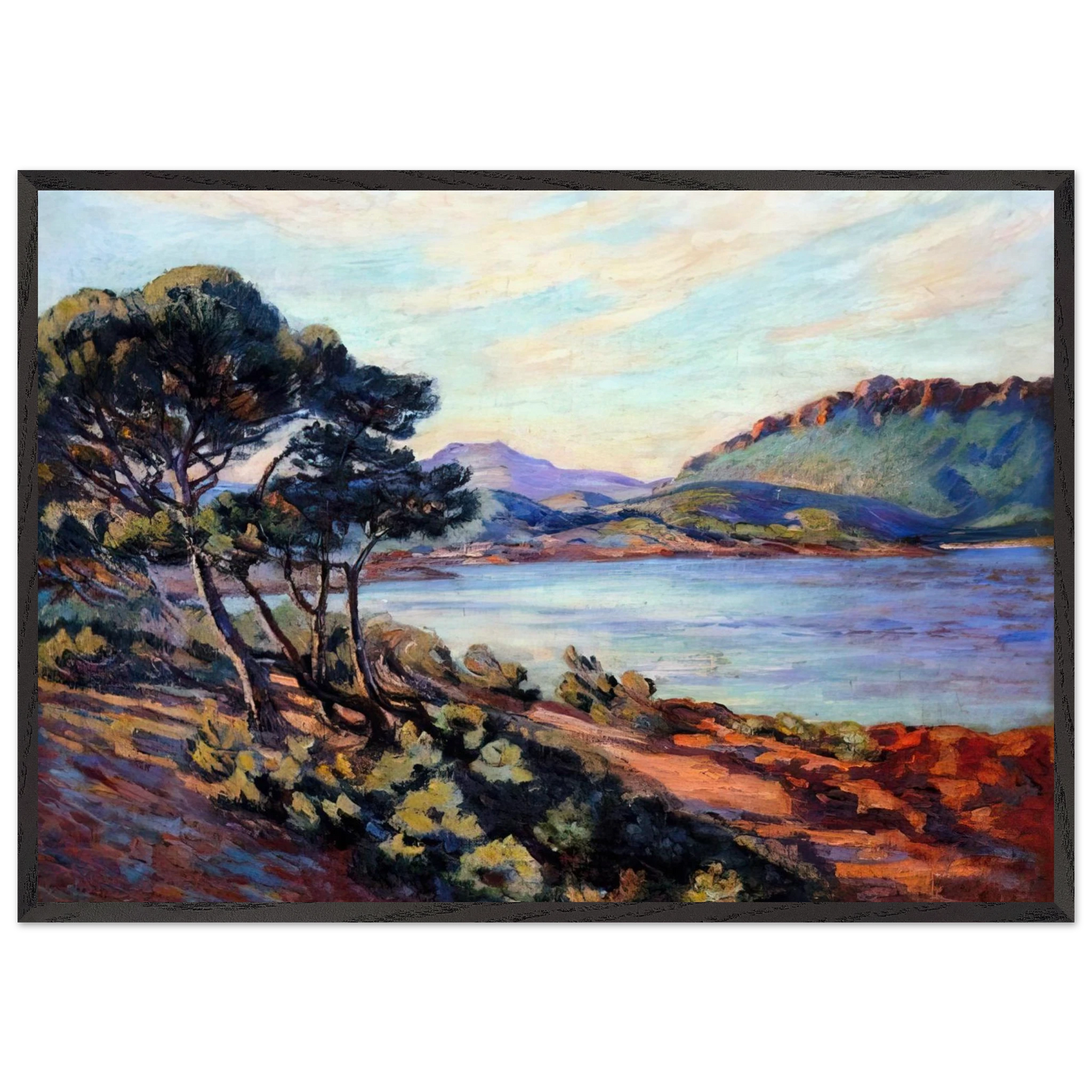 Agay Bay - 1910 - Armand Guillaumin 70x100 cm / 28x40 inches Framed Art Print – Black Wooden Frame