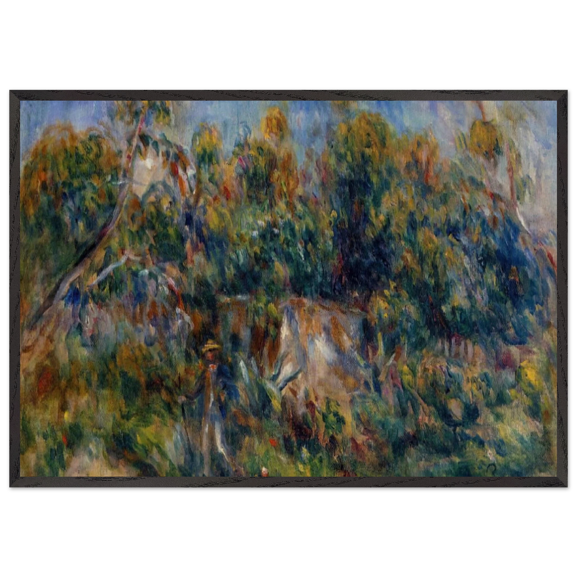 The Painter Taking a Stroll at Cagnes - Pierre-Auguste Renoir Framed Art Print – Black Wooden Frame - Default Title - -Framed Art Print