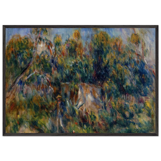 The Painter Taking a Stroll at Cagnes - Pierre-Auguste Renoir 70x100 cm / 28x40 inches Framed Art Print – Black Wooden Frame