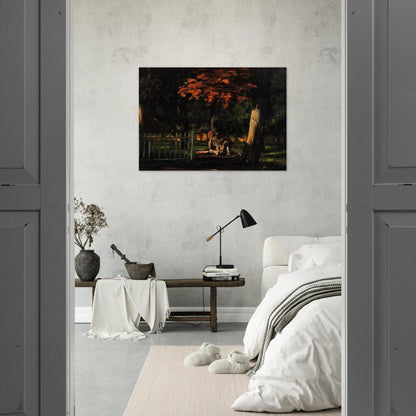 The Lion and the Basin at Jas de Bouffan - Paul Cézanne Brushed Aluminum Print - 70x100 cm / 28x40 inches | Paul Cézanne Aluminum Print | Paul Cézanne Prints