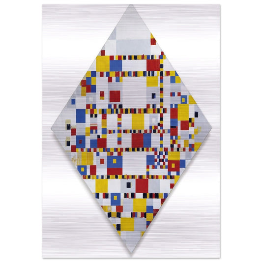 Victory Boogie Woogie - Piet Mondrian Brushed Aluminum Print - 70x100 cm / 28x40 inches | Piet Mondrian Aluminum Print | Piet Mondrian Prints