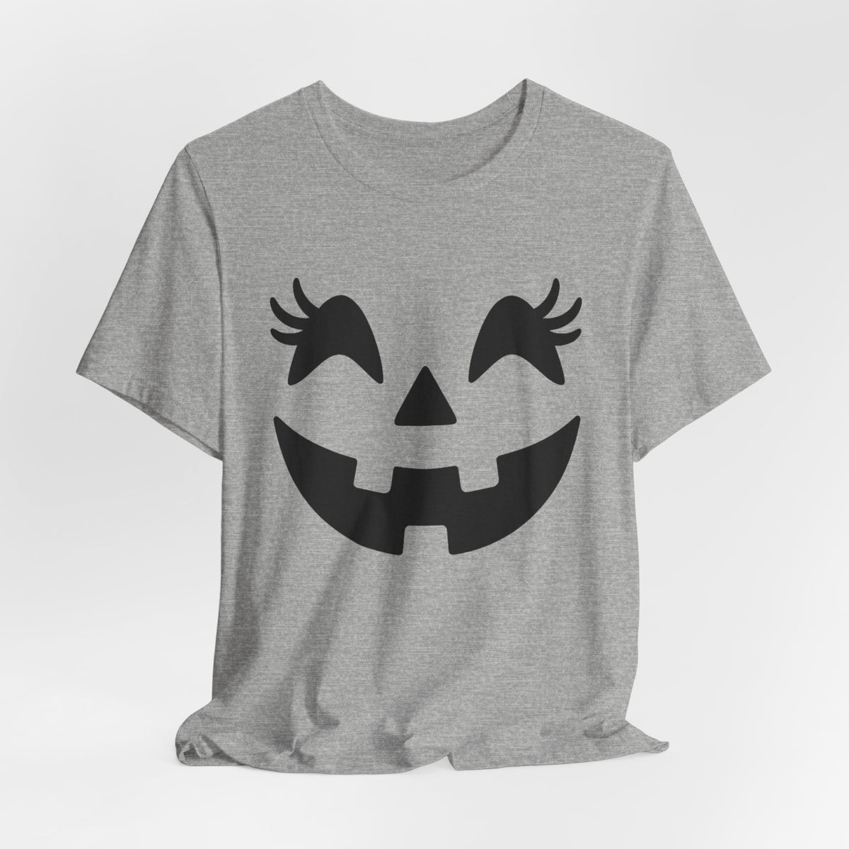 Jack O Lantern Face Pumpkin Eyelashes Halloween Women Girls T-Shirt