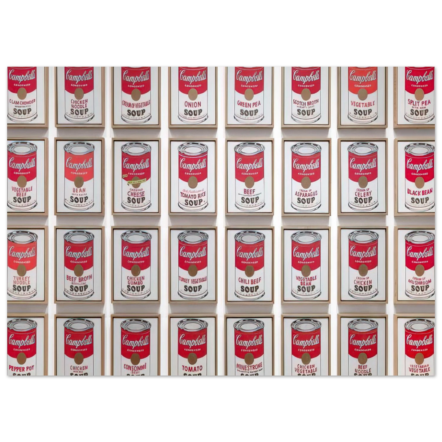 Andy Warhol - Campbell's Soup Cans Fine Art Poster - 75x100 cm / 30x40 inches