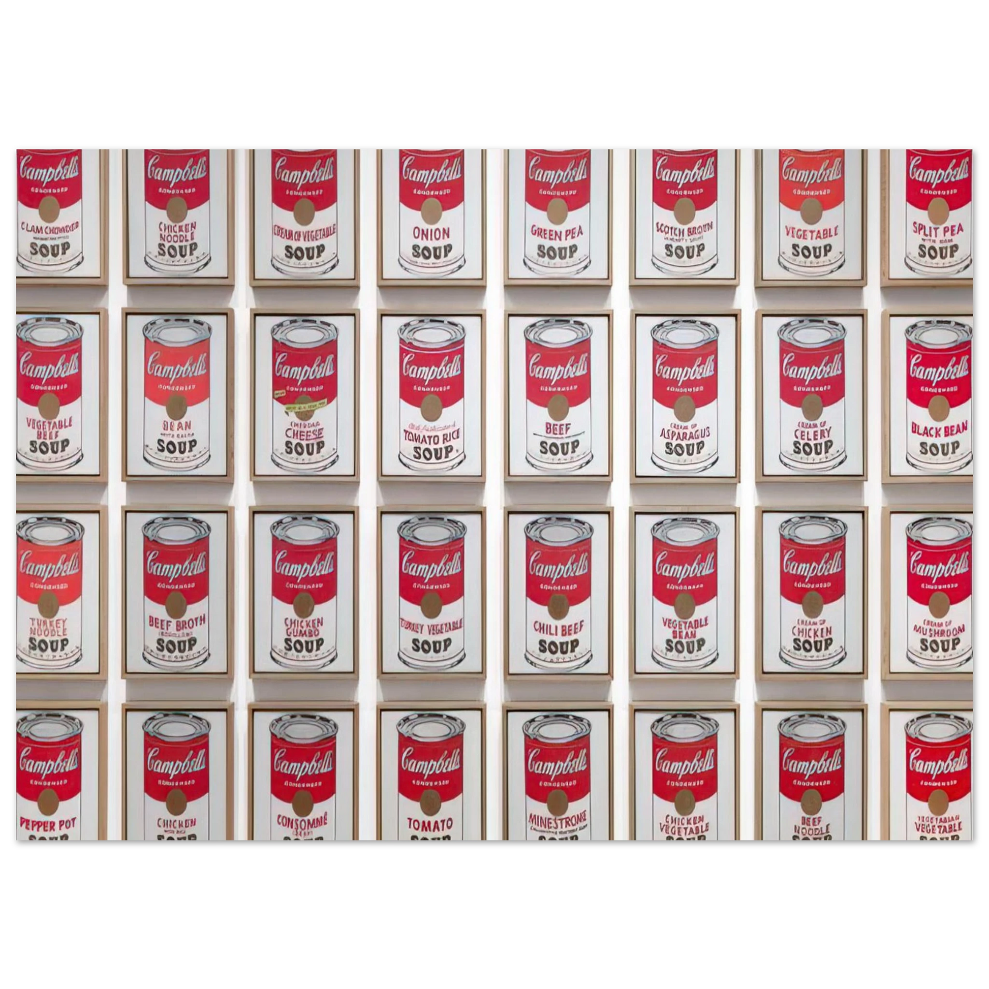 Andy Warhol - Campbell's Soup Cans Fine Art Poster - 75x100 cm / 30x40 inches