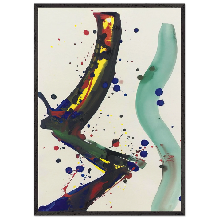 Drawing for Sculpture SF65-010 - Sam Francis 70x100 cm / 28x40 inches Framed Art Print – Black Wooden Frame