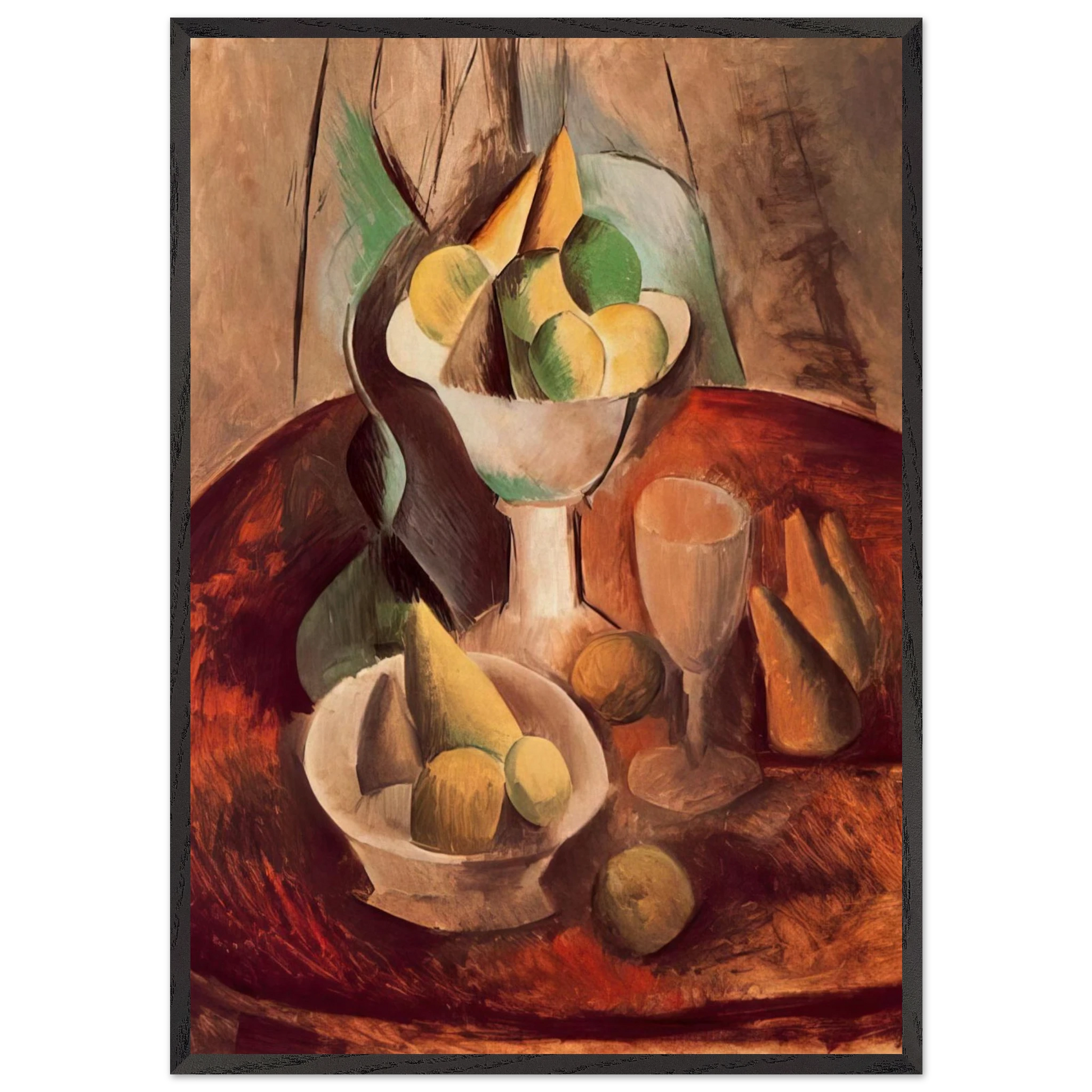 Fruit in a Vase - 1909 - Pablo Picasso Framed Art Print – Black Wooden Frame - Default Title - -Framed Art Print
