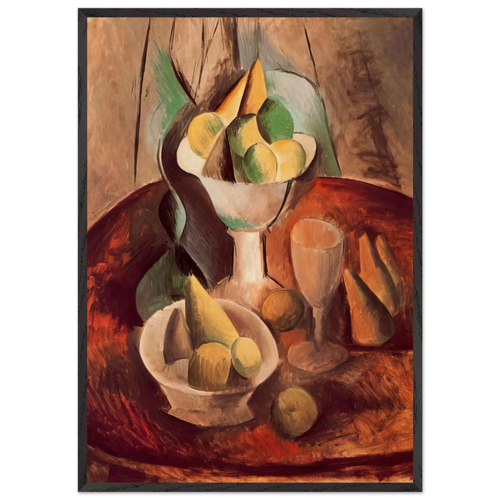 Fruit in a Vase - 1909 - Pablo Picasso 70x100 cm / 28x40 inches Framed Art Print – Black Wooden Frame