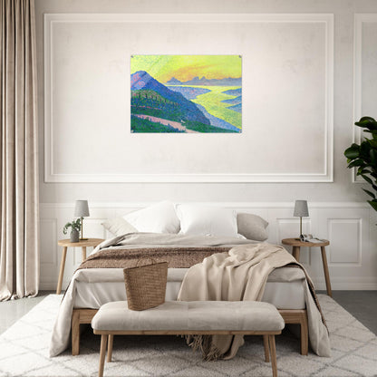 SUNSET AT AMBLETEUSE 1899 - Theo van Rysselberghe Acrylic Print - 70x100 cm / 28x40″ inches | Theo van Rysselberghe Wall Art | Theo van Rysselberghe Prints