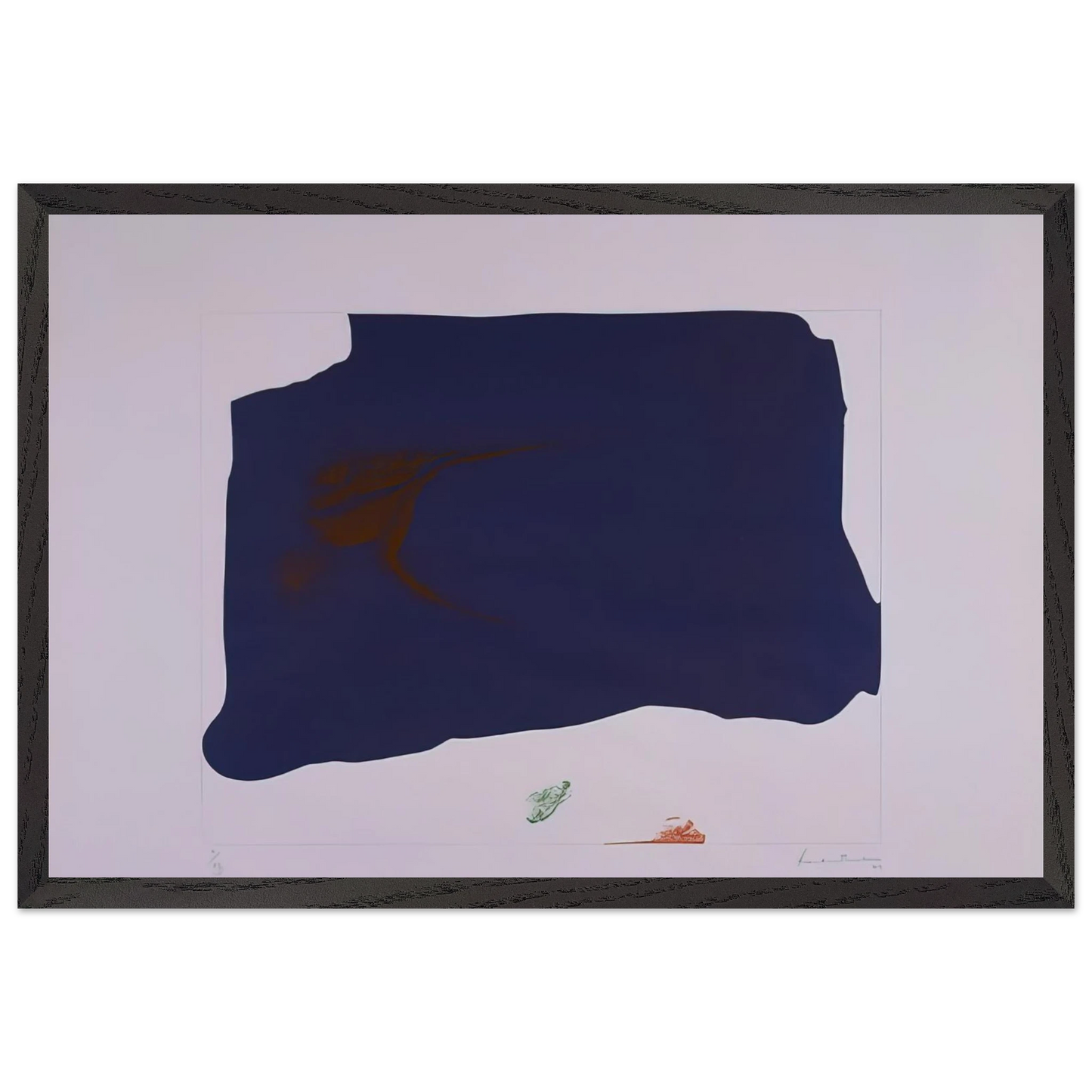 Helen Frankenthaler - Variation II on Mauve Corner - 1969 Wall art - 21x29.7 cm / 8x12" - Premium Wooden Framed Poster With Fine Art Paper - Wood frame
