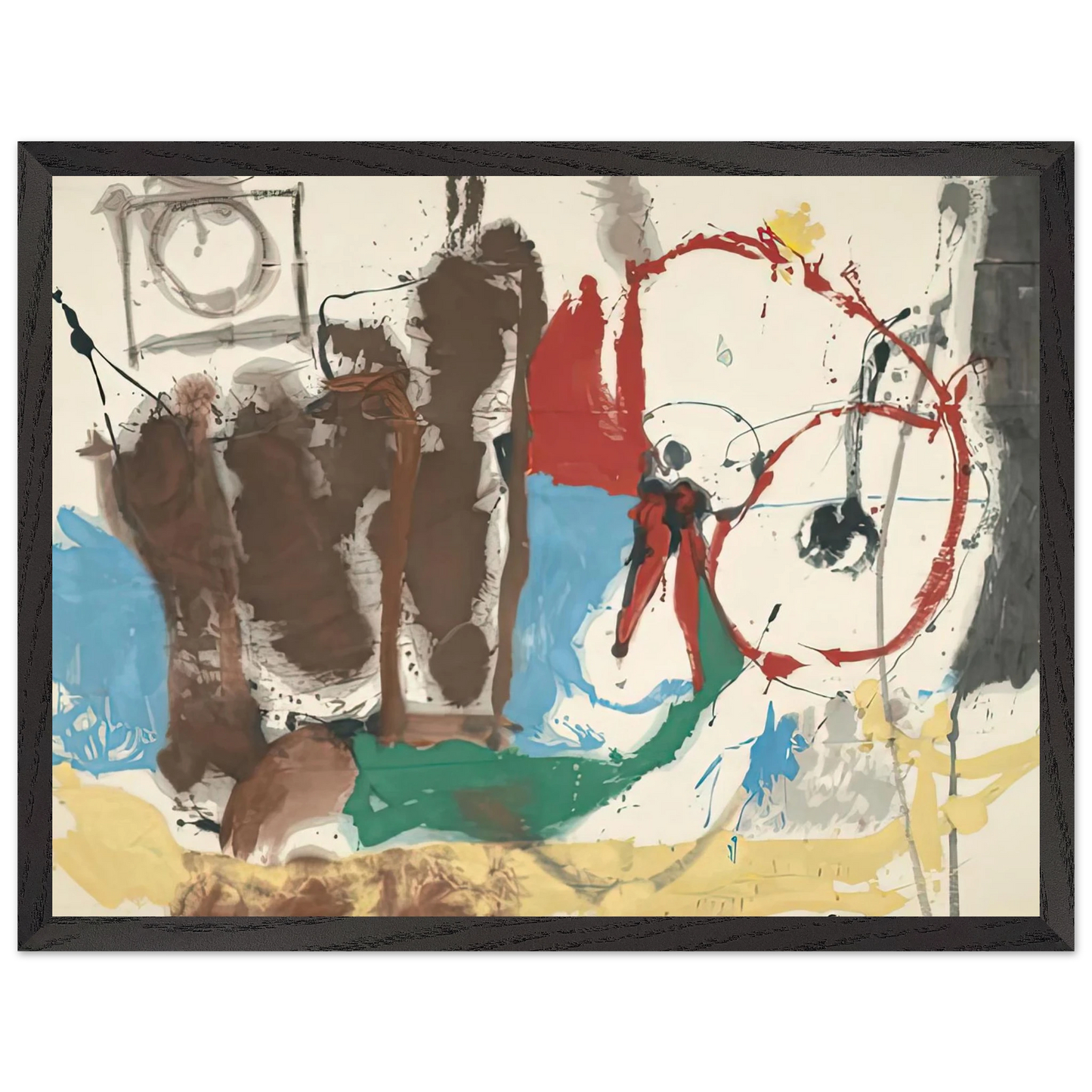 Helen Frankenthaler - Mother Goose Melody, 1959- Wall Art - 60x80 cm / 24x32 inches - Premium Wooden Framed Poster With Fine Art Paper - Wood frame