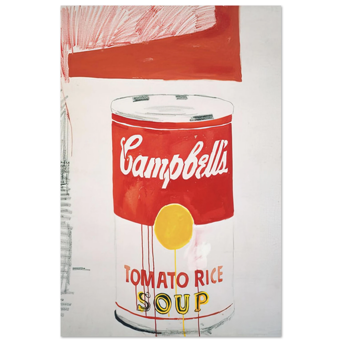 Andy Warhol - Campbell's Soup Can  Tomato Rice  Fine Art Poster - 75x100 cm / 30x40 inches