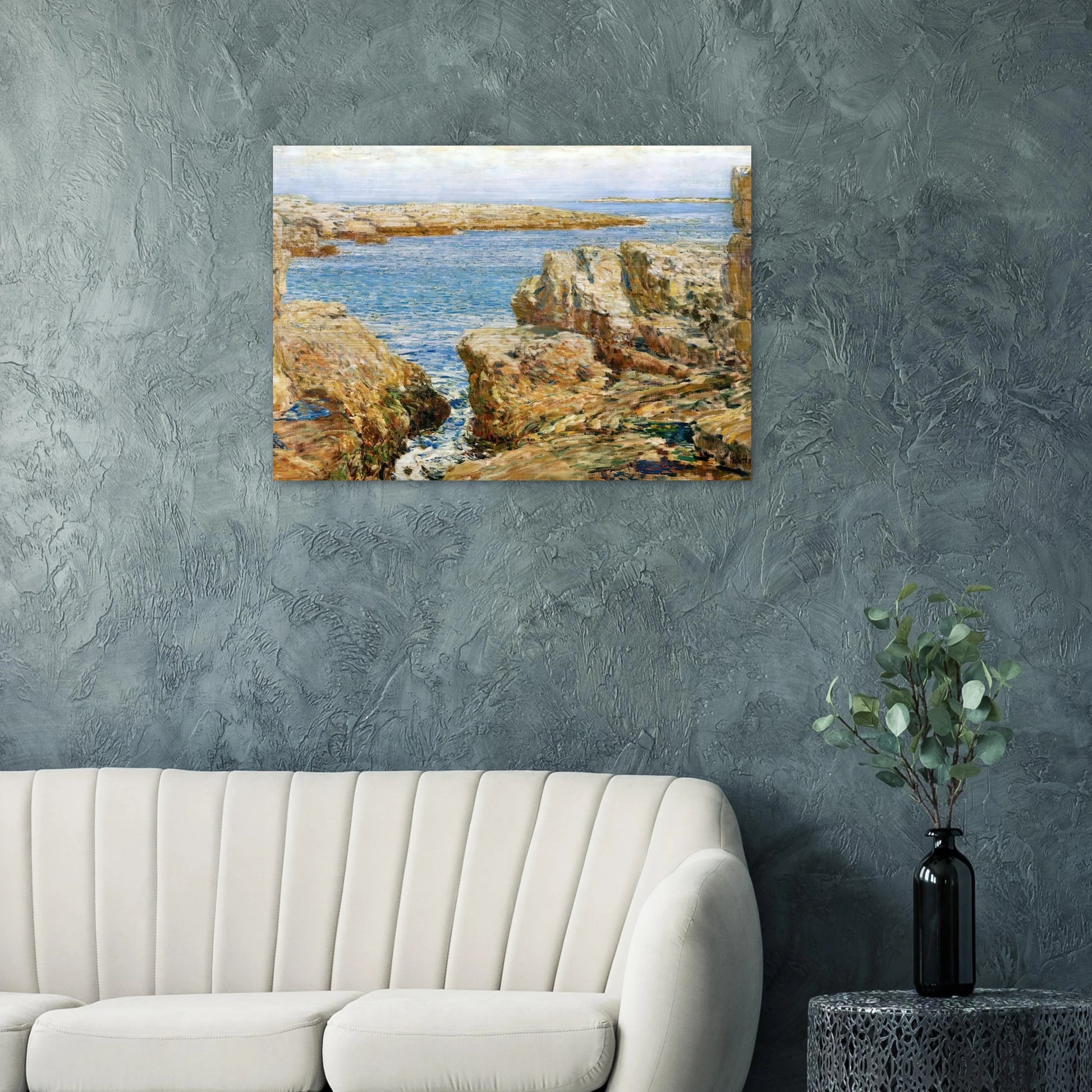 Coast Scene, Isles of Shoals - Childe Hassam Brushed Aluminum Print - 70x100 cm / 28x40 inches | Childe Hassam Aluminum Print | Childe Hassam Prints