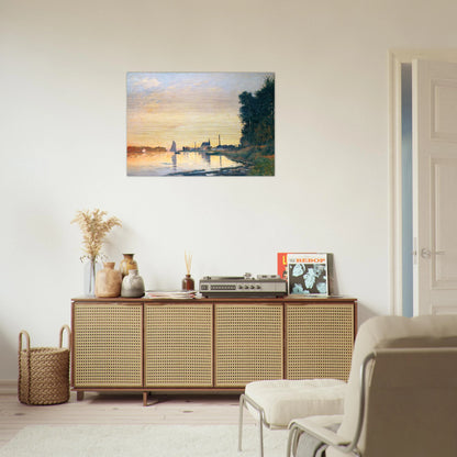 Argenteuil, Late Afternoon - claude monet Brushed Aluminum Print - 70x100 cm / 28x40 inches | claude monet Aluminum Print | claude monet Prints