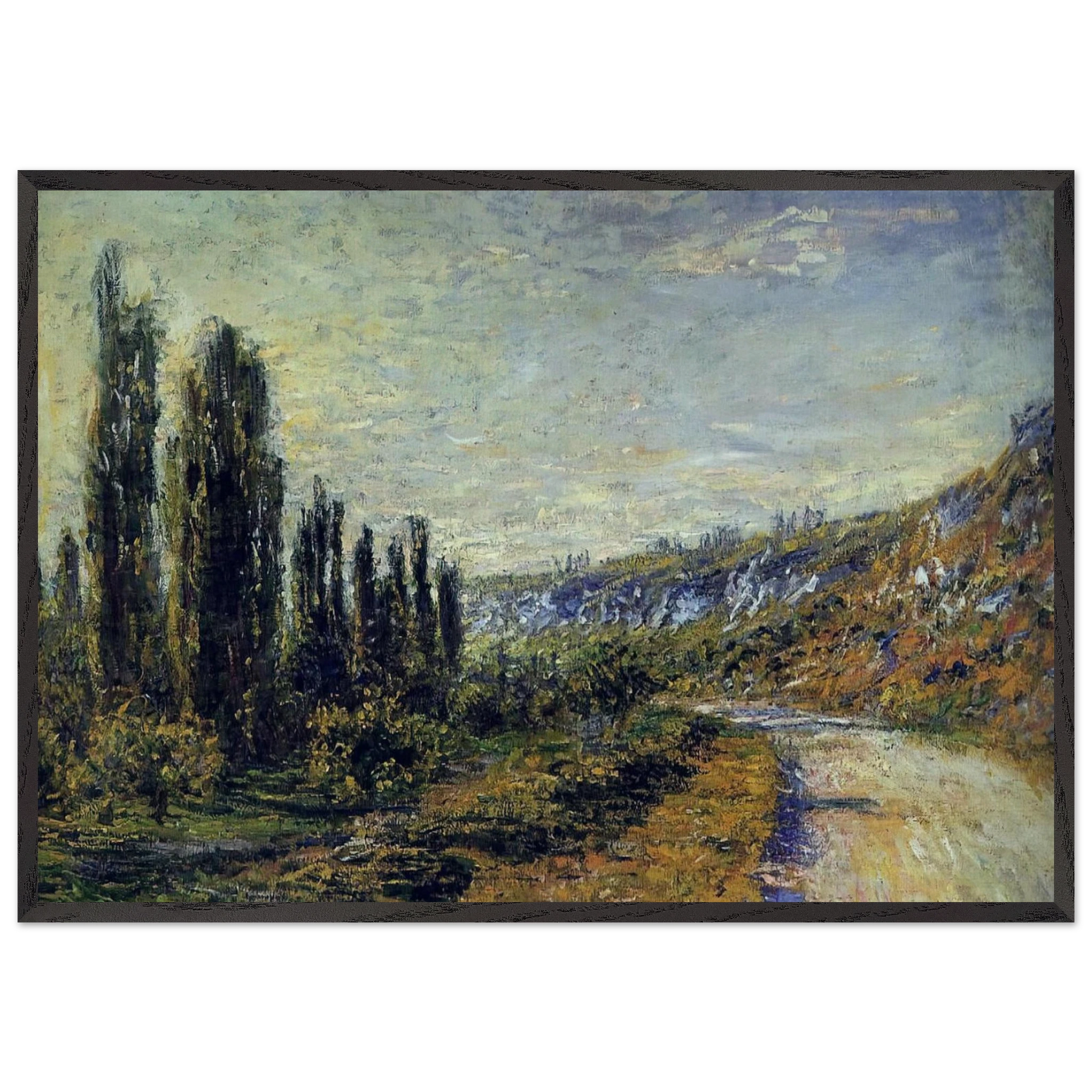 The Road from Vetheuil - claude monet Framed Art Print – Black Wooden Frame - Default Title - -Framed Art Print