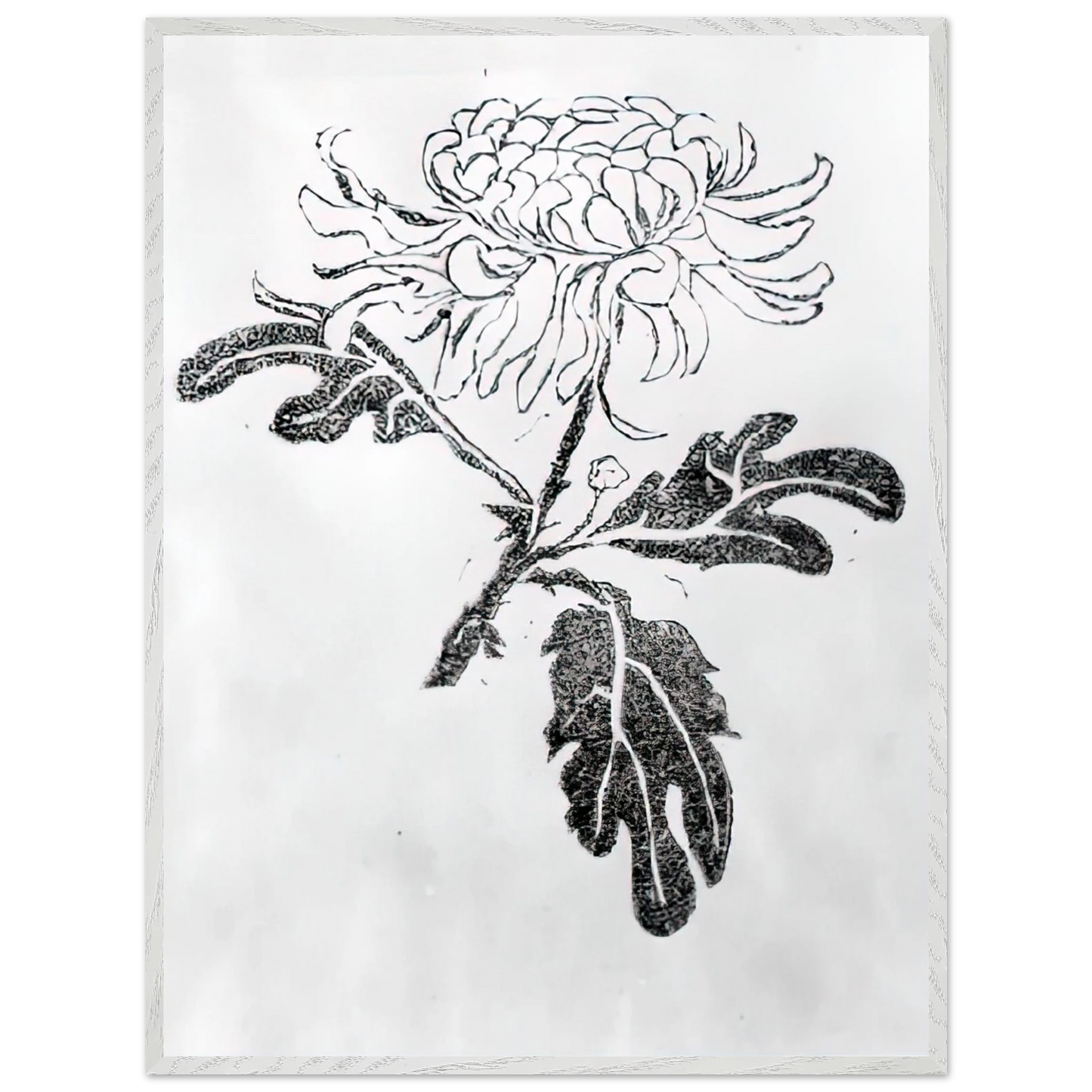 MC Escher - CHRYSANTHEMUM Wall Art - 30x40 cm / 12x16 inches - Premium Wooden Framed Poster With Fine Art Paper - White frame