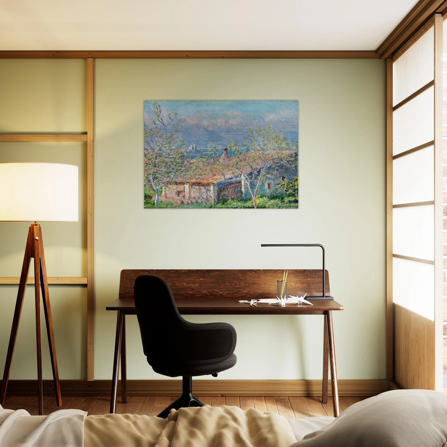 Gardener's House at Antibes - claude monet Brushed Aluminum Print - 70x100 cm / 28x40 inches | claude monet Aluminum Print | claude monet Prints