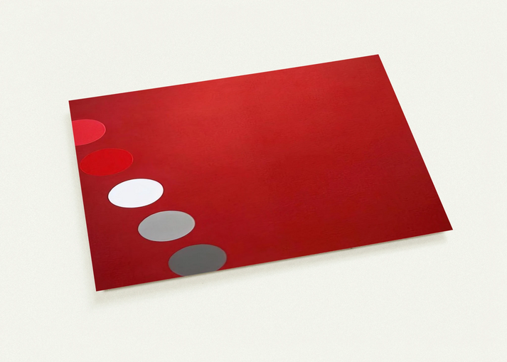 Phased Red - 1965 By Thomas Downing Pack of 10 Post Cards | Thomas Downing Post Cards | A6 (10.5 x 14.8 cm) - 4.1 x 5.8 inches