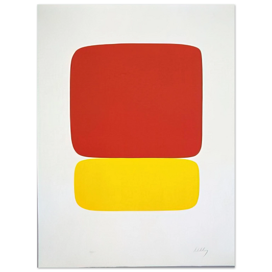 Ellsworth Kelly - Red over Yellow from Suite of Twenty-Seven Color Lithographs Fine Art Poster - Default Title