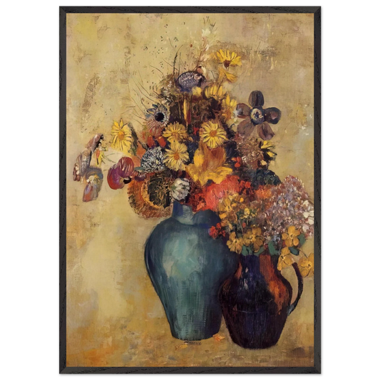 FLOWERS 1 - Odilon Redon Framed Art Print – Black Wooden Frame - Default Title - -Framed Art Print