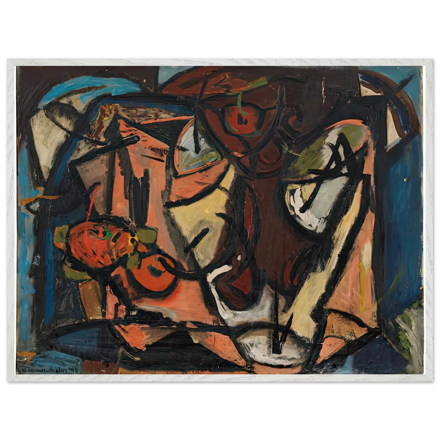 Helen Frankenthaler - Still Life, 1948- Wall Art - 60x80 cm / 24x32 inches - Premium Wooden Framed Poster With Fine Art Paper - White frame