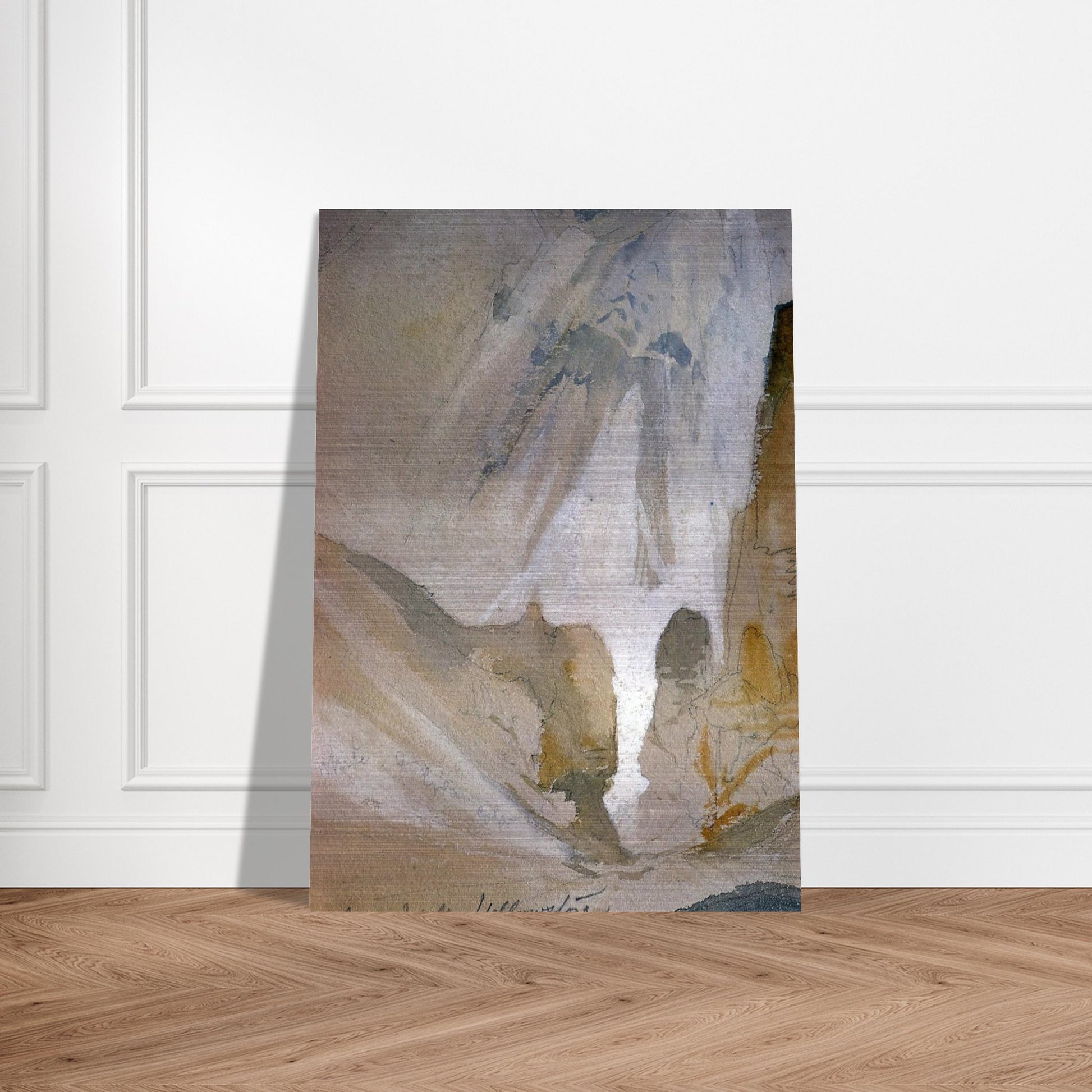 Canyon Walls, Yellowstone sketch - Thomas Moran Brushed Aluminum Print - 70x100 cm / 28x40 inches | Thomas Moran Aluminum Print | Thomas Moran Prints