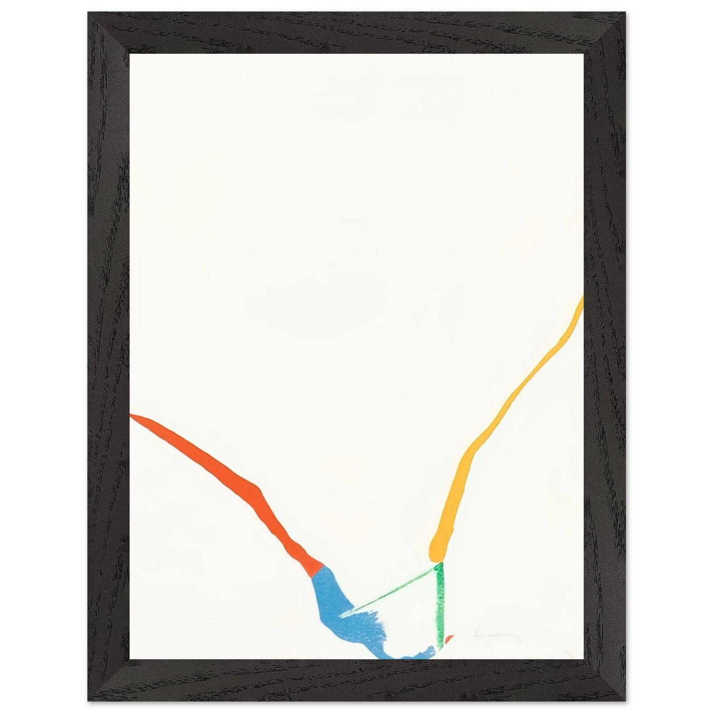 Helen Frankenthaler - What Red Lines Can Do - 1970 Wall art - 70x100 cm / 28x40 inches - Premium Wooden Framed Poster With Fine Art Paper - Black frame