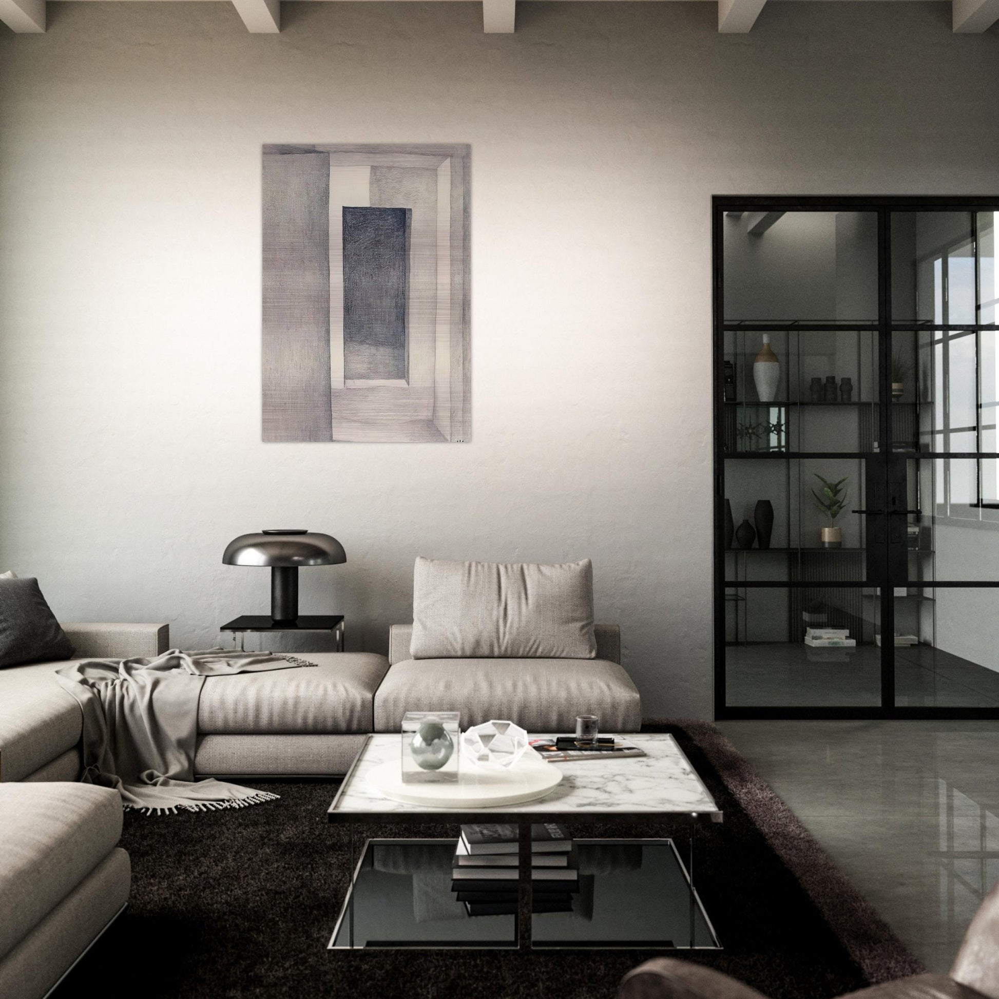 Patio Door - Georgia O'Keeffe Brushed Aluminum Print - 70x100 cm / 28x40 inches | Georgia O'Keeffe Aluminum Print | Georgia O'Keeffe Prints