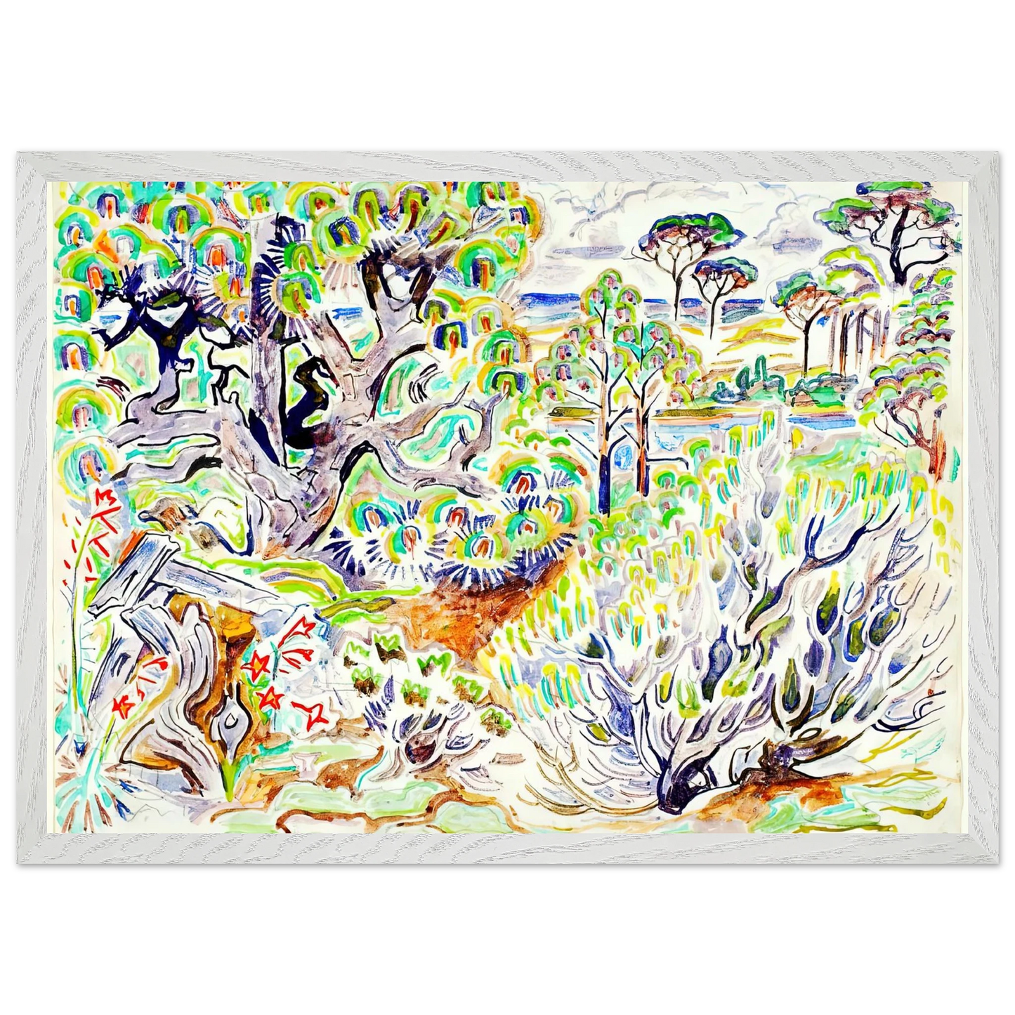 Walter Inglis Anderson - Walter Anderson Wall art - 60x80 cm / 24x32 Inches - Premium Wooden Framed Poster With Fine Art Paper - Black frame