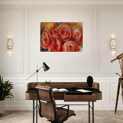 Red Roses - Pierre-Auguste Renoir Brushed Aluminum Print - 70x100 cm / 28x40 inches | Pierre-Auguste Renoir Aluminum Print | Pierre-Auguste Renoir Prints