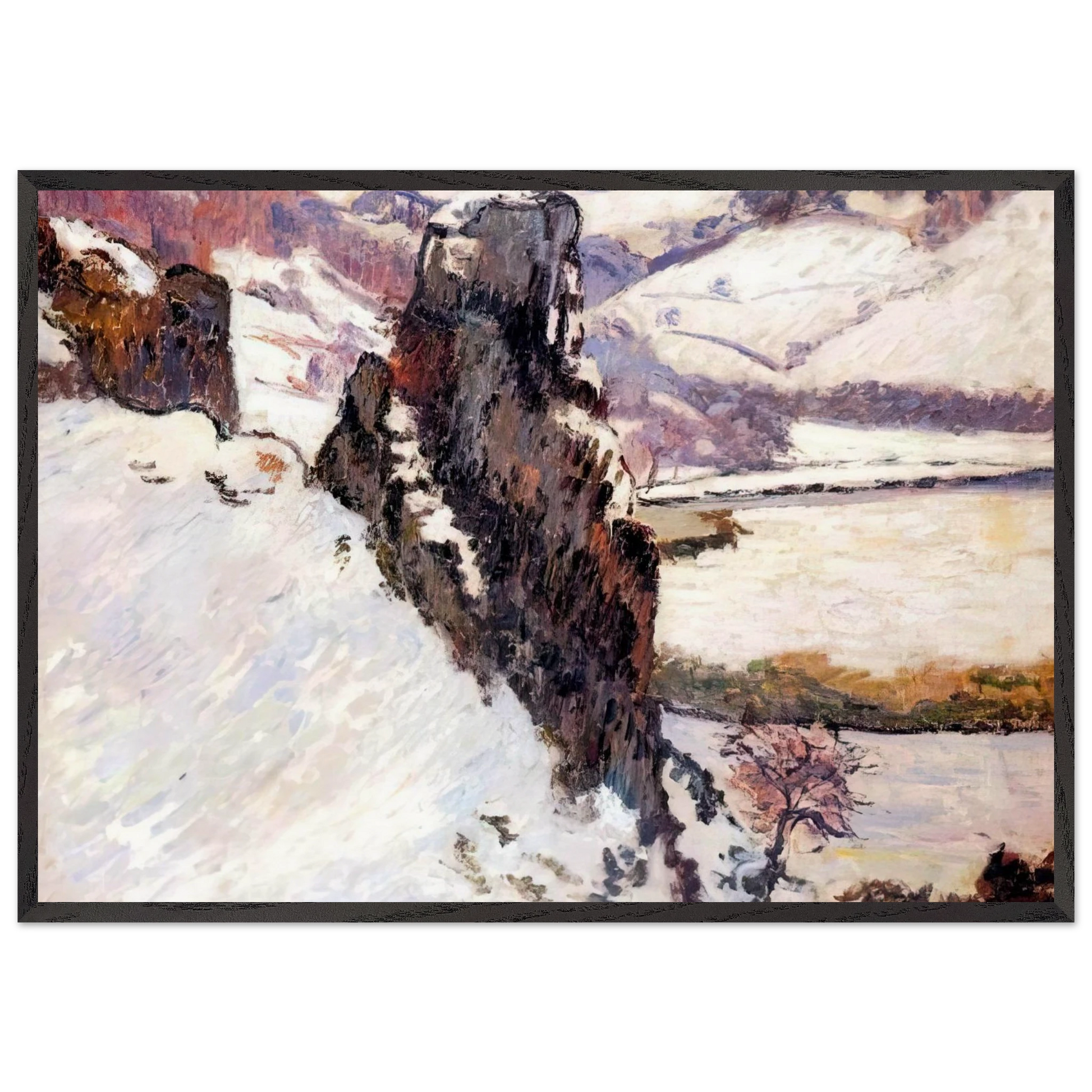 Creuse under the snow - 1890 - Armand Guillaumin Framed Art Print – Black Wooden Frame - Default Title - -Framed Art Print